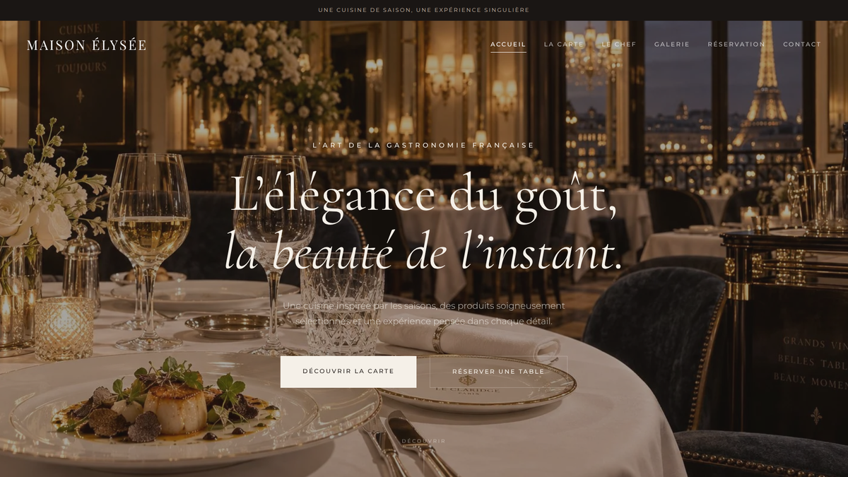 Aperçu du site web MAISON ÉLYSÉE
